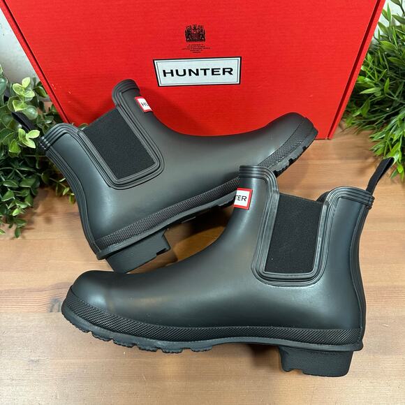 Hunter Women's Original Chelsea Rain Boots Black Size 6 - Picture 4 of 7